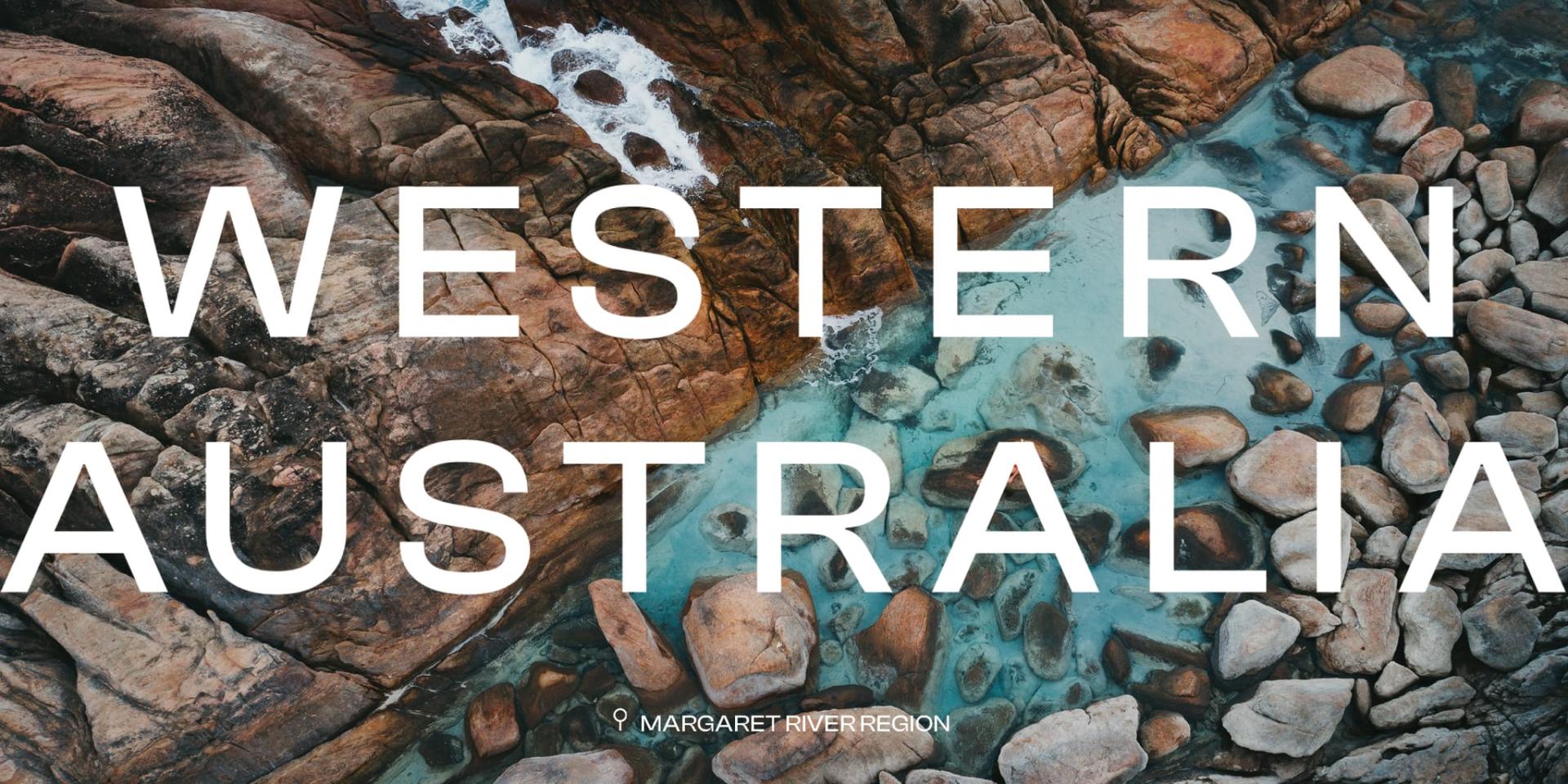 Image of rocks at beach with Western Australia written over the top